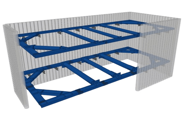 Modular Waler and Strut Features Model